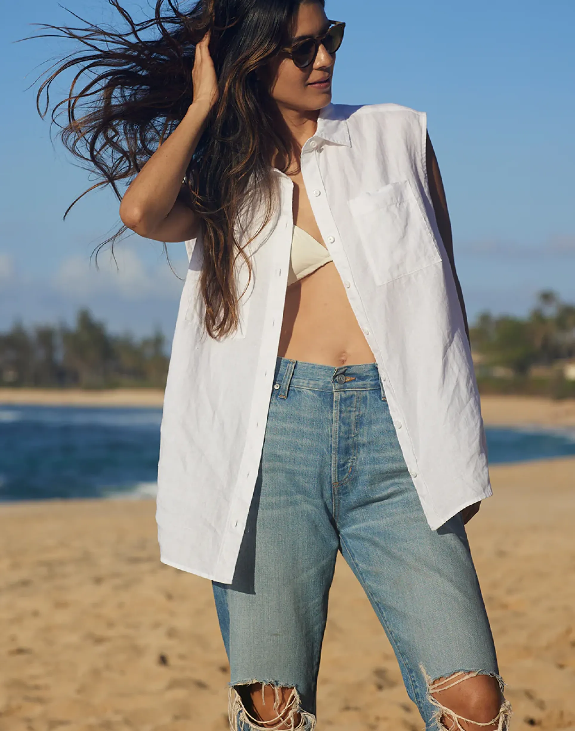 Sydney Sleeveless Linen Shirt