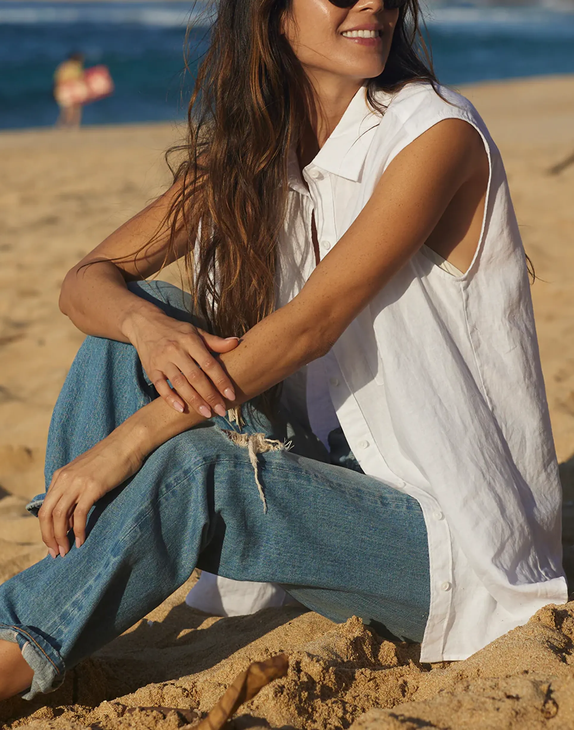 Sydney Sleeveless Linen Shirt